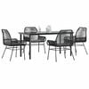 vidaXL Garden Dining Set Black, Dark Grey