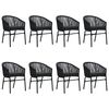 vidaXL Garden Dining Set Black
