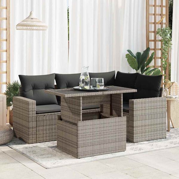 vidaXL Garden Sofa Set Grey