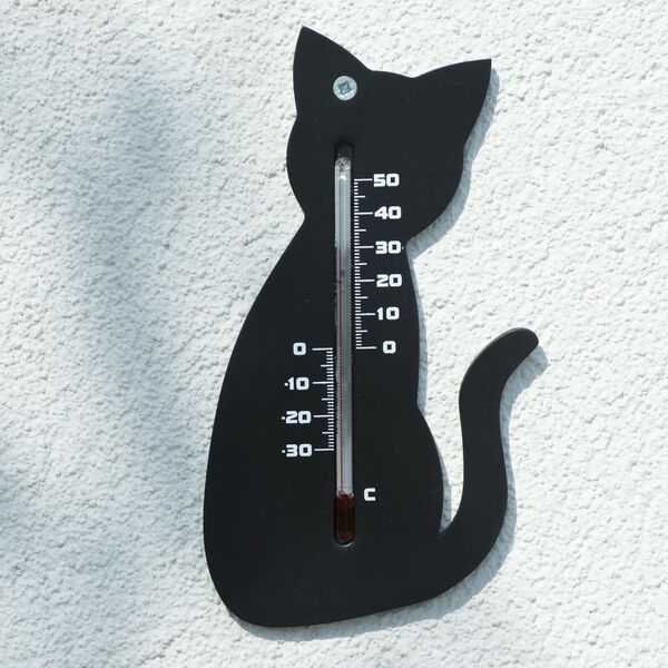 Nature Wall Thermometer Black ABS plastic Medium Decorative Inlays