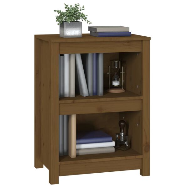 vidaXL Book Cabinet Honey Brown Solid Pine Wood Medium Book Cabinet