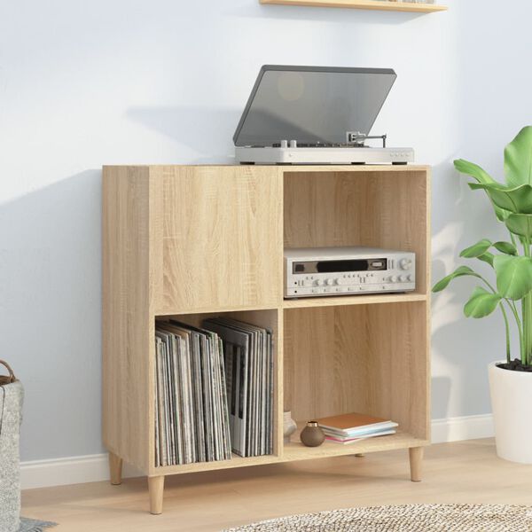vidaXL Record Cabinet Sonoma Oak Engineered Wood Medium Record Cabinet