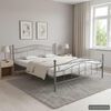 vidaXL Bed Frame Gray Powder-coated metal Full Durable Bed Frame