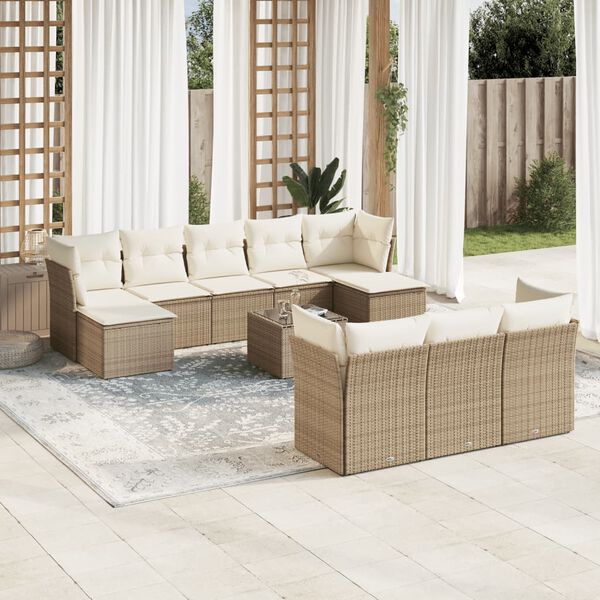 vidaXL Garden Sofa Set Beige
