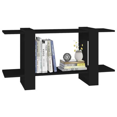 vidaXL Book Cabinet Black 39.4"x11.8"x20.1" Engineered Wood