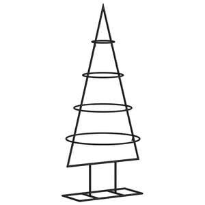 vidaXL Metal Christmas Tree Black Powder-coated steel 24 in Foldable