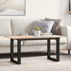 vidaXL Coffee Table O-Frame 35.4"x15.7"x17.7" Solid Wood Pine and Steel