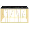 vidaXL Coffee Table Gold and Black Marble Stainless Steel and Tempered Glass