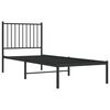 vidaXL Bed Frame Black Powder-Coated Steel Small Single Bed Frame