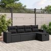 vidaXL Garden Sofa Set Black PE Rattan Large Modular Garden Sofa Set