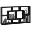 vidaXL Wall Shelf Black Engineered wood Wall Shelf Rectangular Modern
