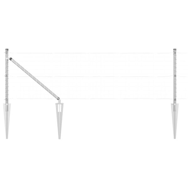 vidaXL Fence Posts Manual 13 pcs Silver Ø32mm 120 cm Galvanized steel