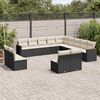 vidaXL Garden Sofa Set Black, Cream White