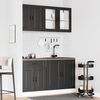 vidaXL Kitchen Cabinet Set Black Engineered wood, Glass Medium