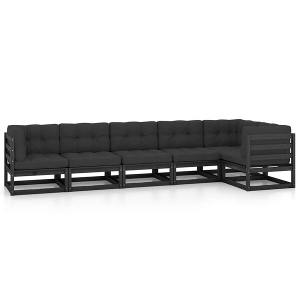 vidaXL Garden Lounge Set Black, Anthracite