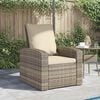 vidaXL Garden Reclining Chair Light Brown PE rattan Single