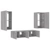 vidaXL TV Wall Unit Grey Sonoma Engineered Wood TV Wall Unit Rectangular