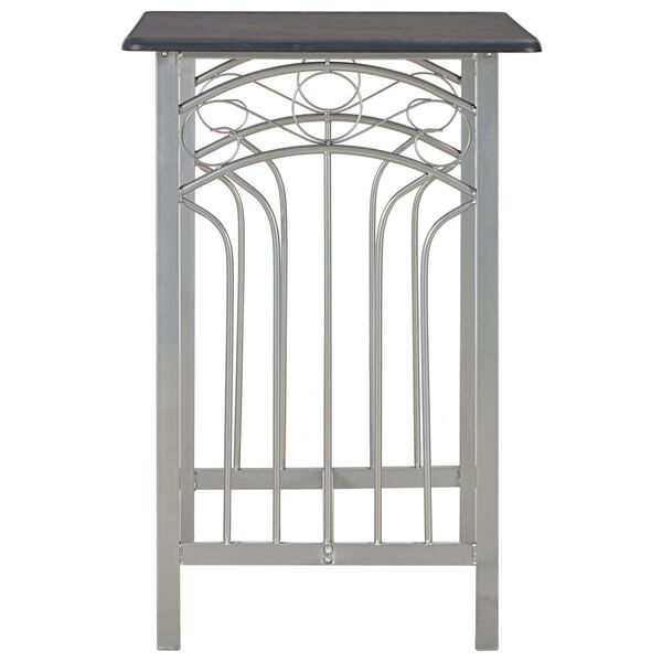 vidaXL Bar Set Black and Grey Wood and Steel Medium Footrest Bar Set