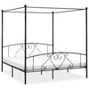 vidaXL Bed Frame Black Metal Double Bed Frame Rectangular Double Bed