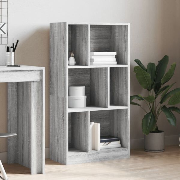 vidaXL Bookcase Grey sonoma Engineered wood Medium Bookcase