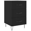 vidaXL Bedside Cabinet Black Engineered wood Medium Bedside Cabinet