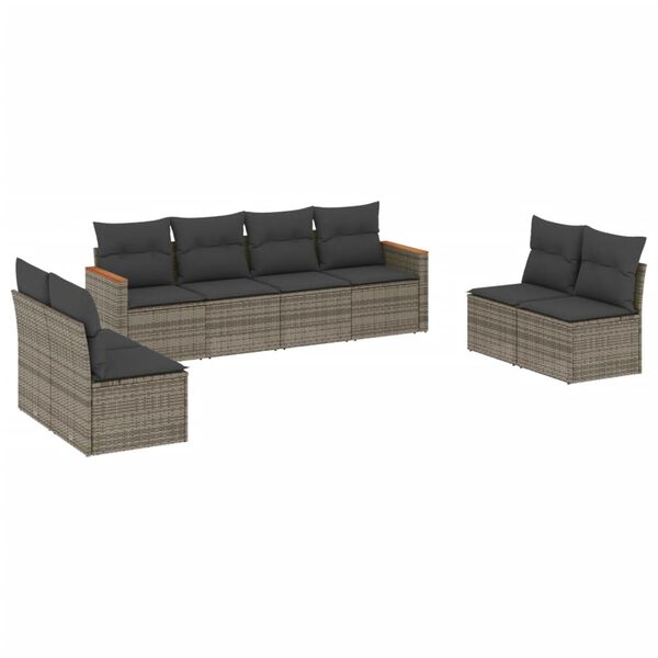vidaXL Garden Sofa Set Grey