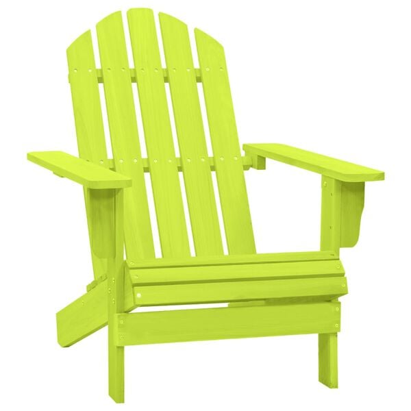 vidaXL Garden Chair Green Solid Fir Wood Large Ergonomic