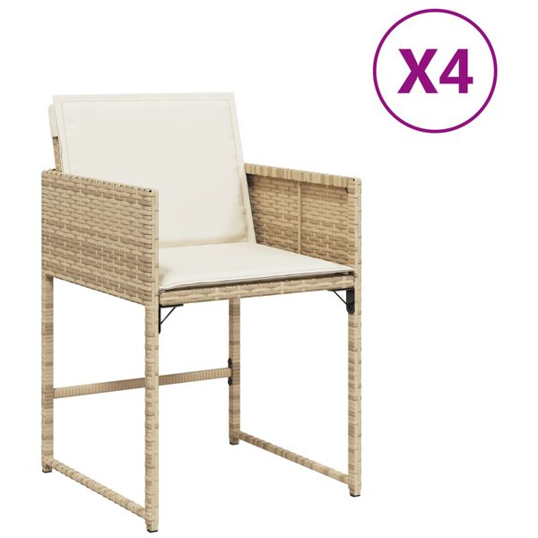 vidaXL Garden Chair Set of 4 Beige