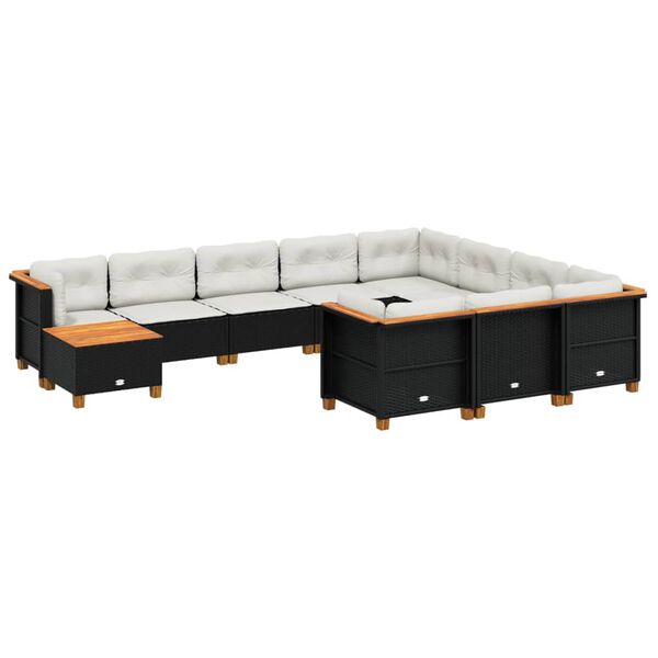 vidaXL Garden Sofa Set Black