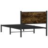 vidaXL Bed Frame Smoked Oak Steel, Engineered Wood 39.4x78.7 in