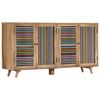 vidaXL Sideboard Natural wood grain with multicolor accents on doors