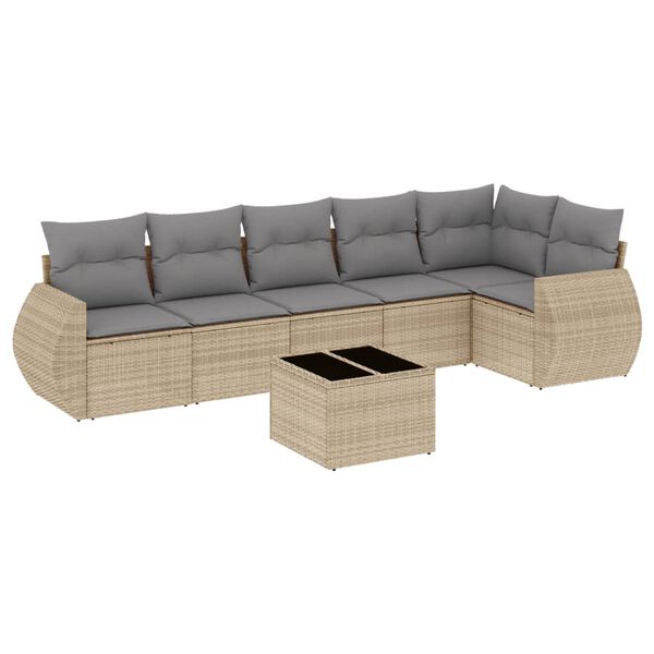 vidaXL Garden Sofa Set Beige