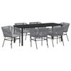 vidaXL Garden Dining Set 7 pcs Gray Poly rattan