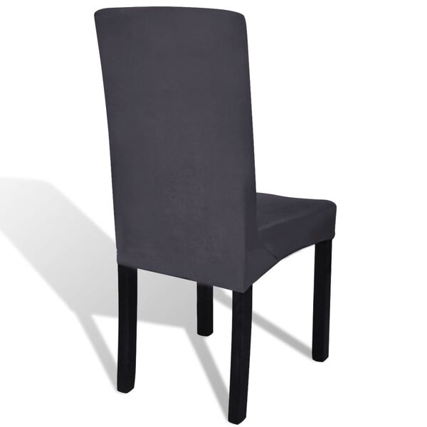 vidaXL Chair Cover Set of 6 Anthracite 90% Polyester, 10% Elastane