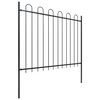 vidaXL Garden Fence with Hoop Top Steel 631.3"x59.1" Black