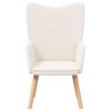 vidaXL Armchair Cream 24.41 x 26.38 x 37.60 in Sherpa Fabric