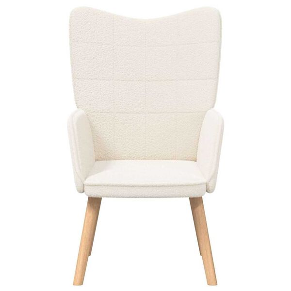 vidaXL Armchair Cream 24.41 x 26.38 x 37.60 in Sherpa Fabric