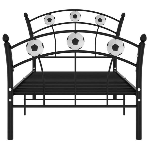 vidaXL Bed Frame Black Powder-coated metal Twin Durable Bed Frame
