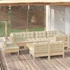 vidaXL Garden Lounge Set Cream Solid pinewood, fabric (100% polyester)