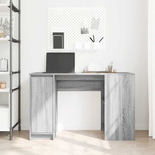 vidaXL Desk Grey Sonoma Engineered Wood Medium Desk Rectangular