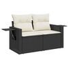 vidaXL Garden Sofa Set Black, Cream White PE Rattan