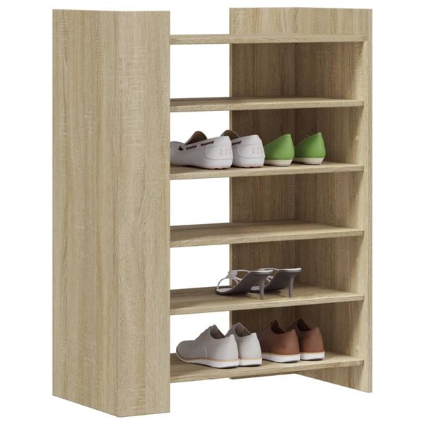 vidaXL Shoe Cabinet Sonoma oak Engineered wood Medium Shoe Cabinet