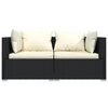 vidaXL 2-seater Sofa Black, Cream PE rattan