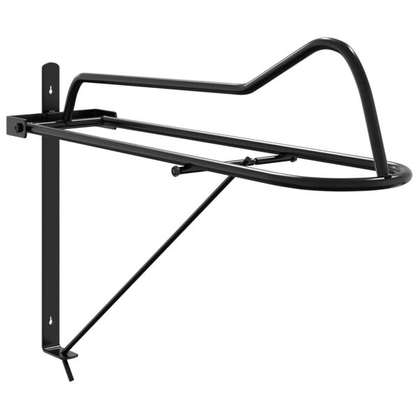 vidaXL Foldable Saddle Rack Black Powder-coated iron Compact Foldable