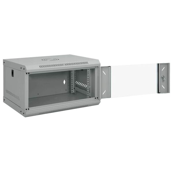 vidaXL Network Cabinet with Storage Gray 53 x 45 x 30 cm Steel