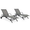 vidaXL Sun Lounger And Table Set of 2 Grey