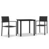 vidaXL Garden Dining Set Black Powder-Coated Steel Standard Durable