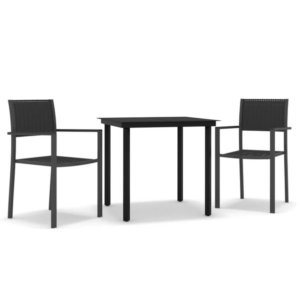vidaXL Garden Dining Set Black Powder-Coated Steel Standard Durable