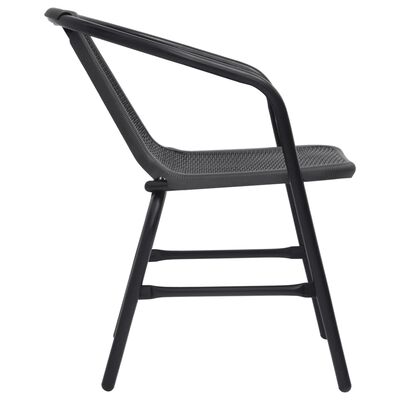 vidaXL Garden Chairs 6 pcs Plastic Rattan and Steel 242.5 lb