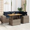 vidaXL 5 Piece Patio Sofa Set with Cushions Gray Poly Rattan